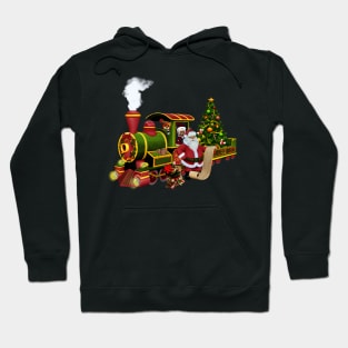 Santa Claus with a train Hoodie